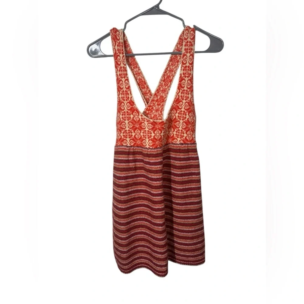 Free People Floral Stripe Knit Wool Blend Tunic Top Size XS